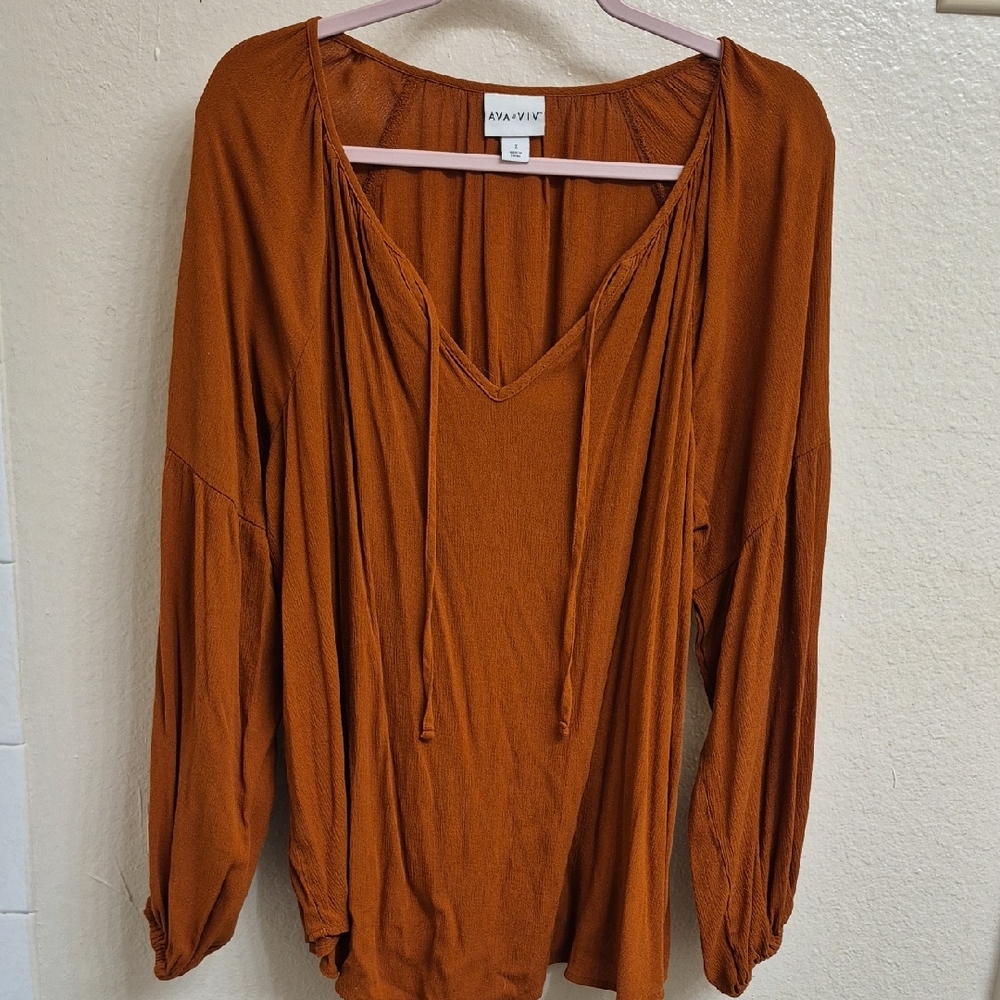 Ava & Viv Women's Rust Blouse